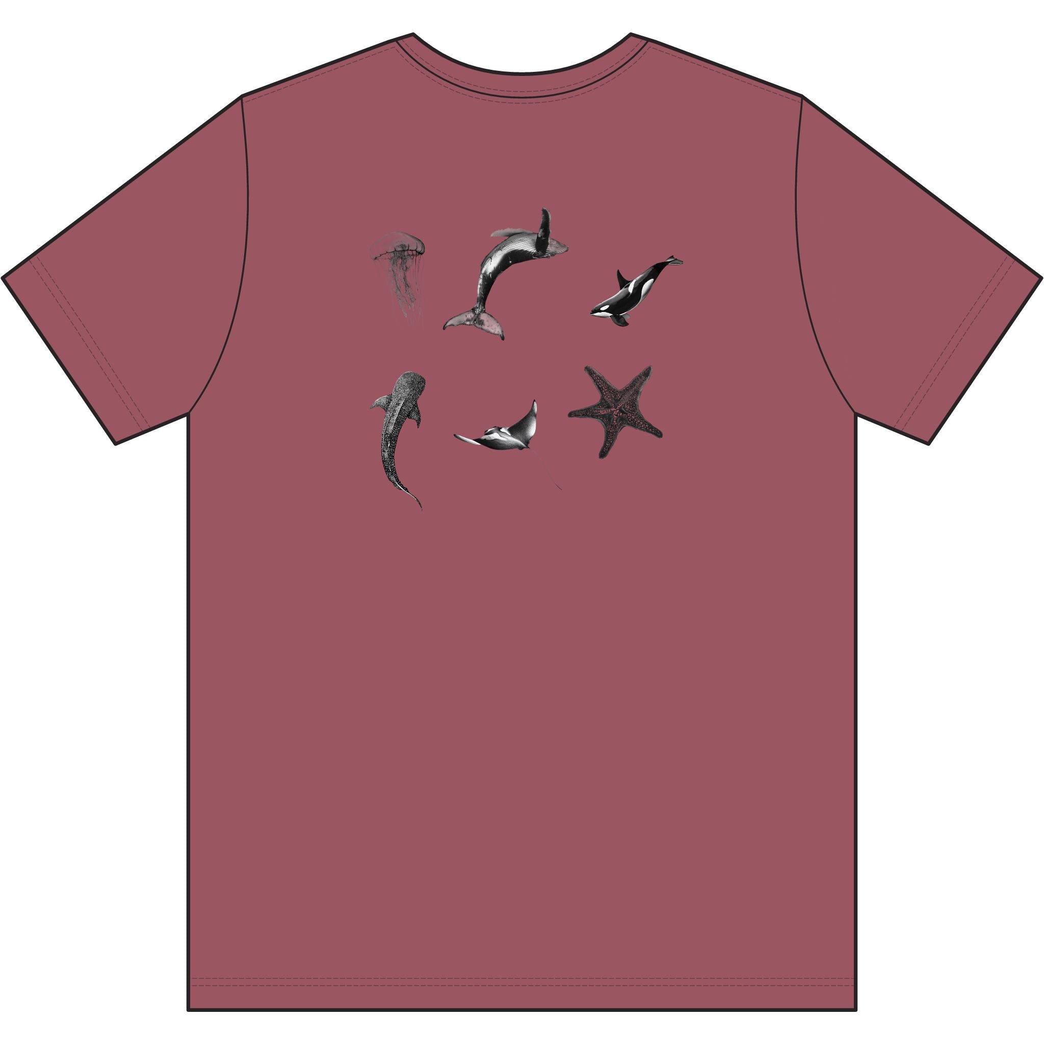 Caelora Sea Dwellers Cotton Tee — Ocean-Inspired Graphic T-Shirt
