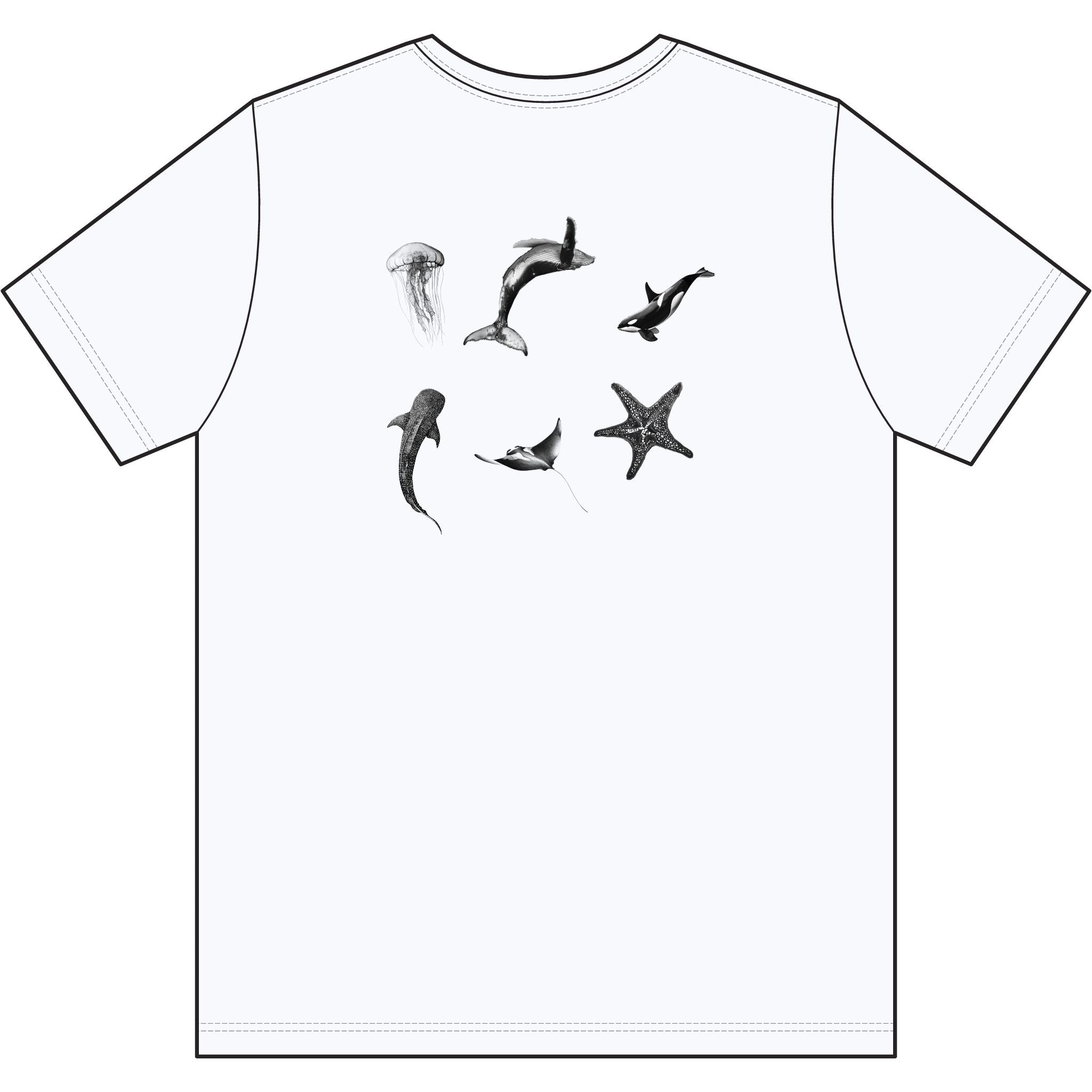 Caelora Sea Dwellers Cotton Tee — Ocean-Inspired Graphic T-Shirt