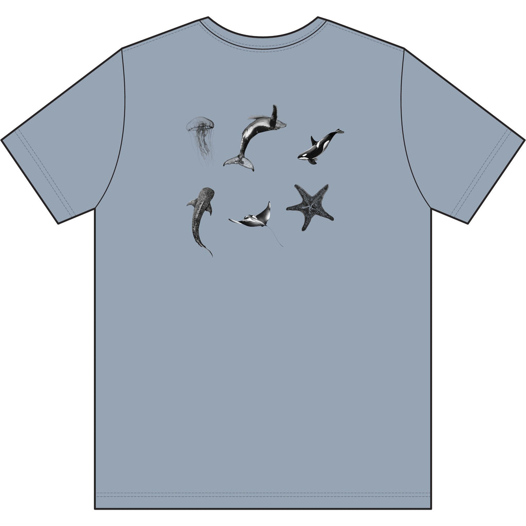 Caelora Sea Dwellers Cotton Tee — Ocean-Inspired Graphic T-Shirt
