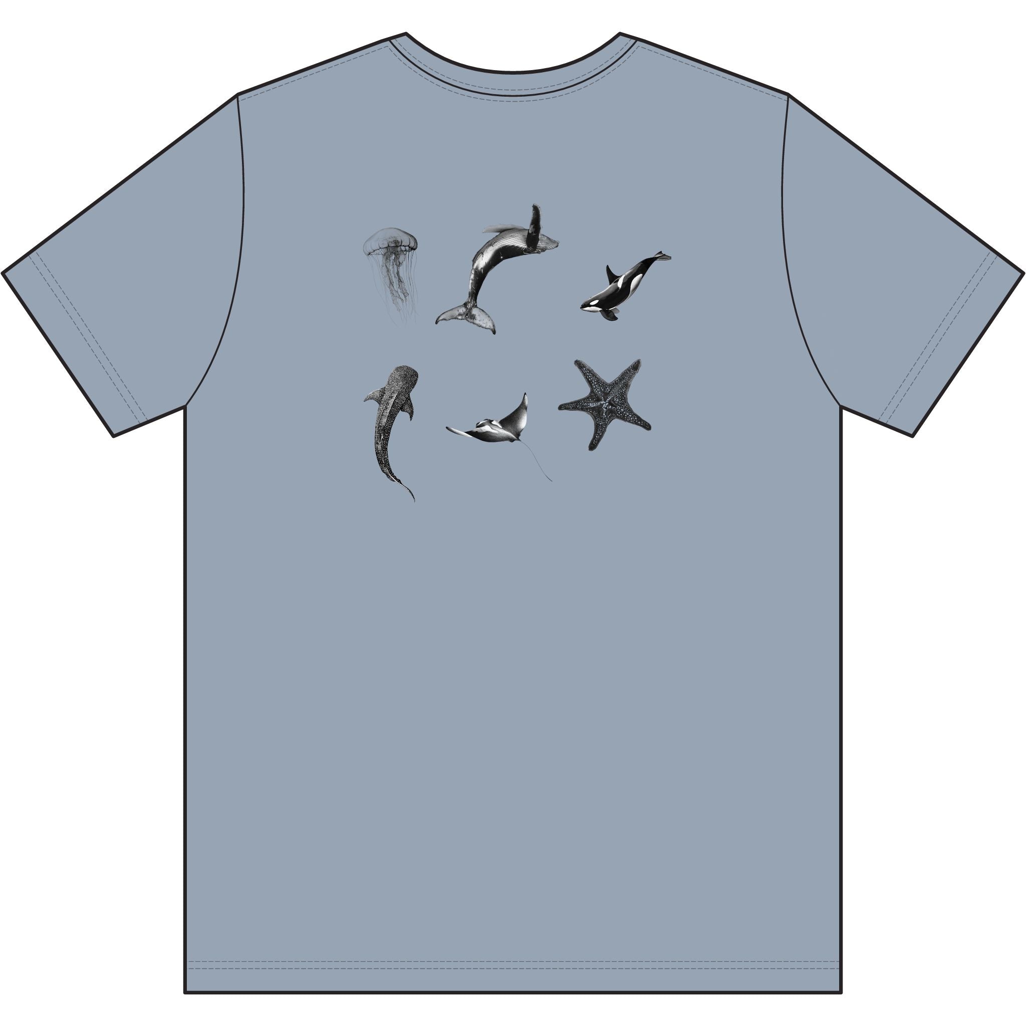 Caelora Sea Dwellers Cotton Tee — Ocean-Inspired Graphic T-Shirt
