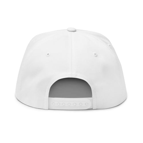 Embroidered Flat Bill Cap — "Caelora" Script with Minimal Smile Logo
