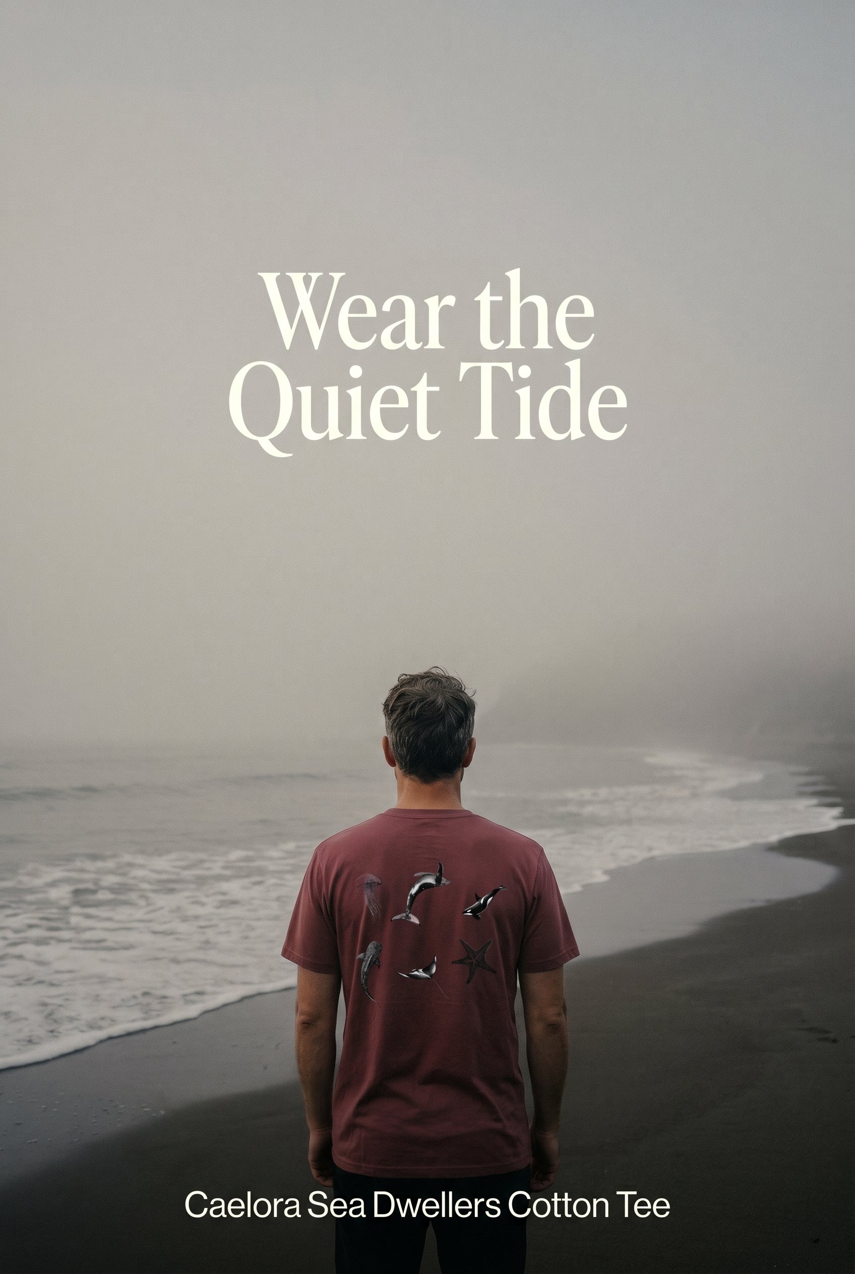 Caelora Sea Dwellers Cotton Tee — Ocean-Inspired Graphic T-Shirt