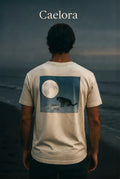 Snow Leopard & Moon T-Shirt — Celestial Wildlife Graphic Tee